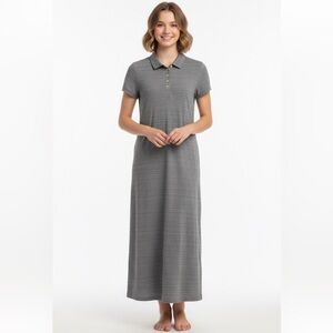 RONNIE NICOLE VINTAGE 90’S POLO GREY T-SHIRT DRESS RETRO PREPPY IVY LEAGUE RETRO